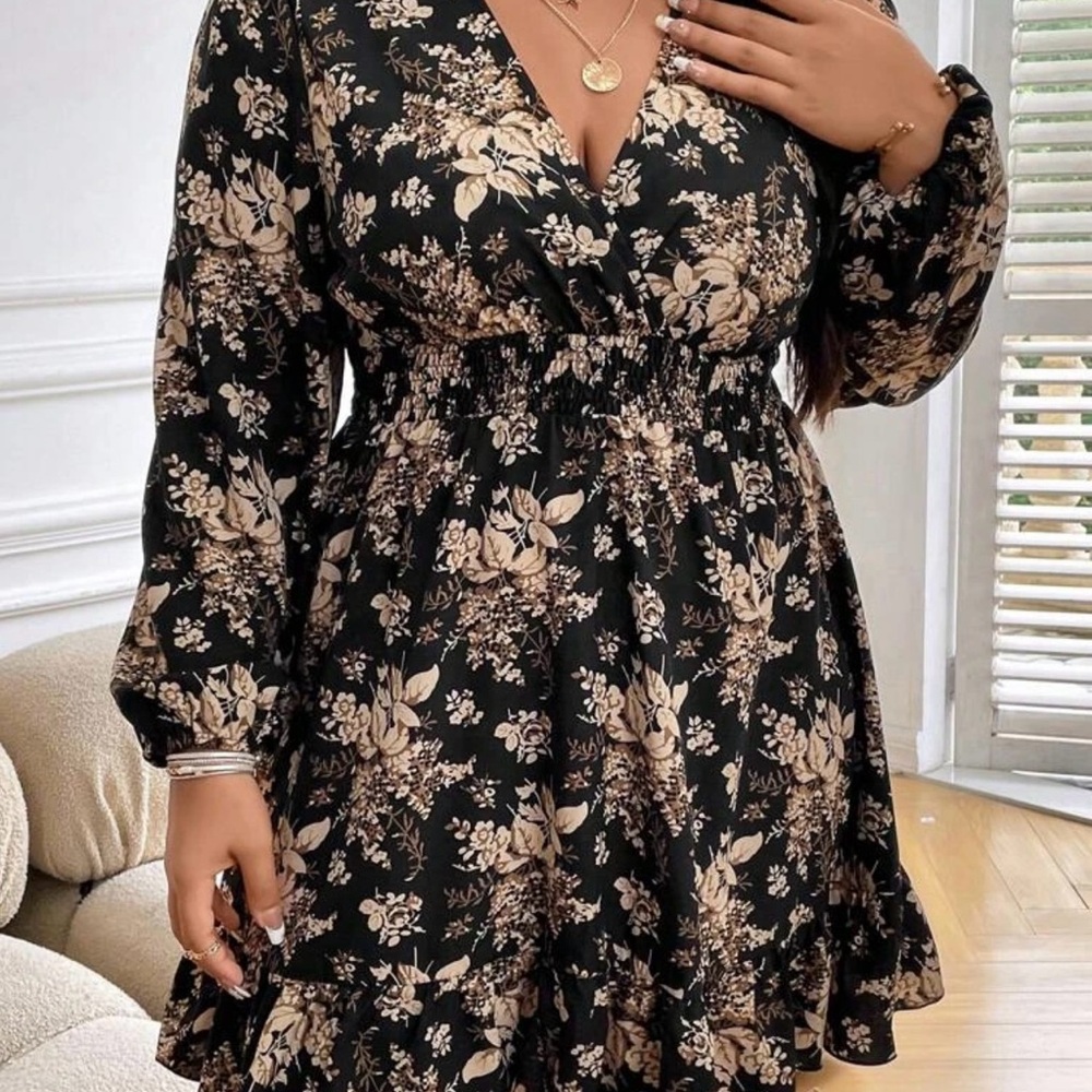 Floral Black Dress